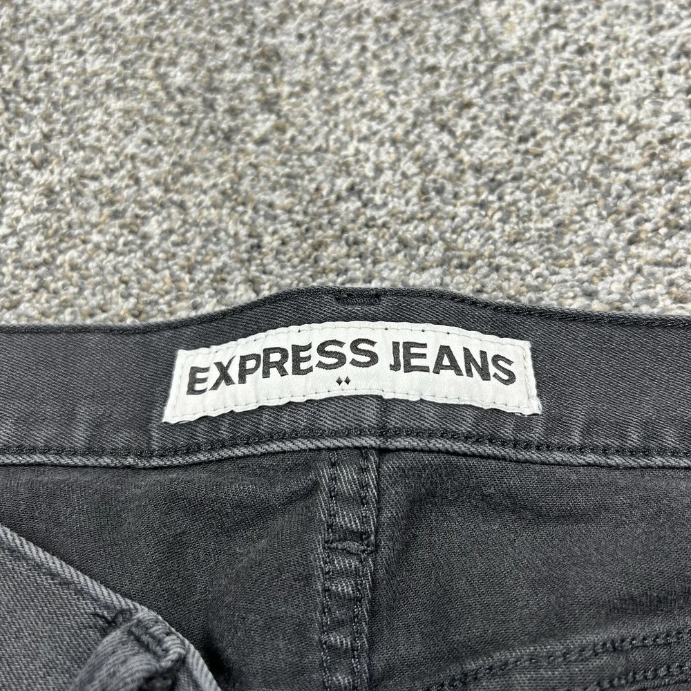 Express Jeans Mens 32x32 Black Rocco Slim‎ Straight Dark Wash Stretch Denim